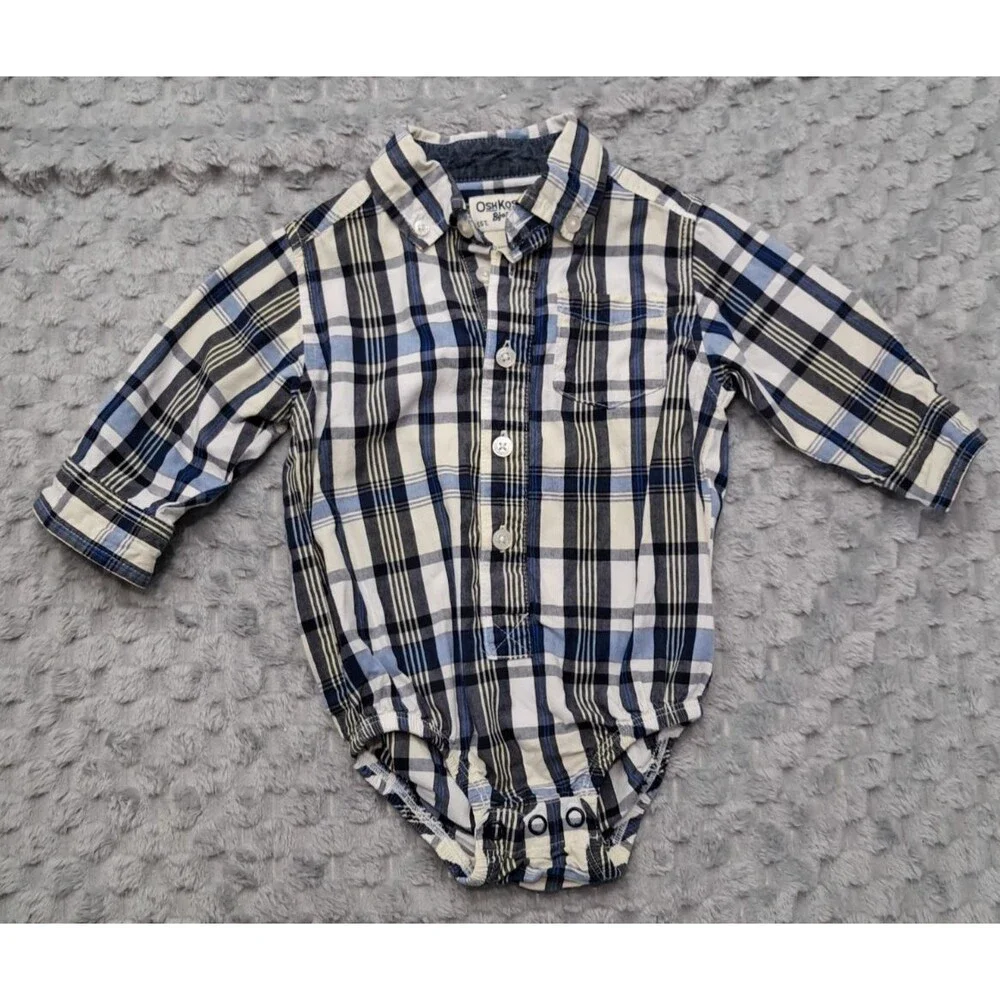 OshKosh B'Gosh  Baby Overalls Bibs Sz 12 Months Pants Long Sleeve Shirt 2 Pieces